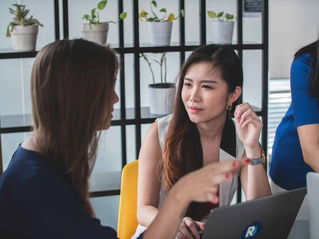 woman leading meeting